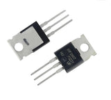 MOSFET Irf 2807 Channel Powermosfet Irf 2807 Channel Power USED - two used black and silver power transistors with three metal pins and a mounting hole, shown from front and back views.