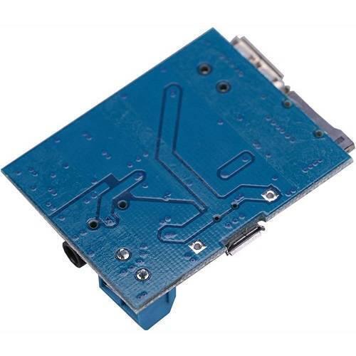 MP3 Lossless Decoders Amplifier Audio TF Card USB Module Board - the blue underside of the PCB with a micro-USB port and a 3.5mm audio jack.