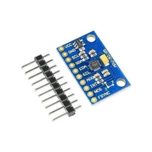 MPU6500 GY-6500 6DOF 6 Axis Accelerometer Gyro Sensor - shown as a blue rectangular circuit board with ten pin headers and a separate strip of ten pins.