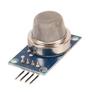 MQ135 Air Quality Detector Sensor Module - a silver metallic sensor head mounted on a blue rectangular circuit board with four output pins.