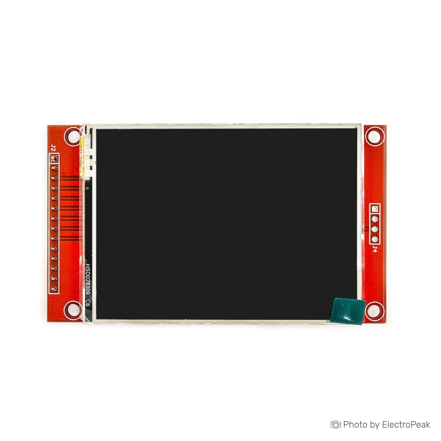 MSP2807 2.8 Inch 320*240 SPI Serial TFT LCD Module Display Screen With Touch Panel Driver IC ILI9341 For MCU - a rectangular red circuit board with a black display screen, a side pin header, and a four-pin connector on the right.