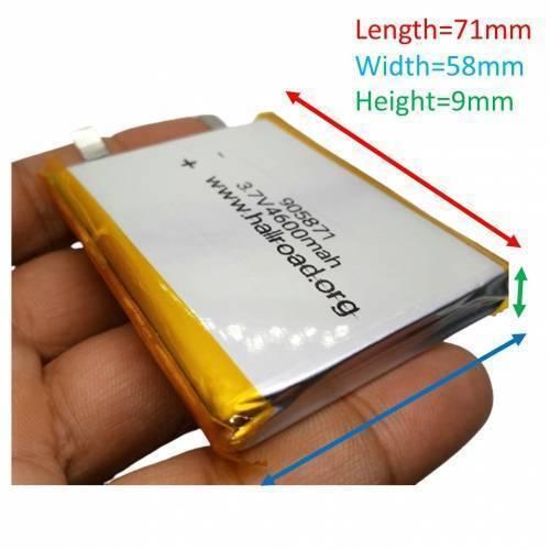 Multipurpose 4600mAh 3.7V Lithium Ion Battery Rechargeable Battery For IOT Robotics And Ev Electric Vehicle - dimensions and text printed on the white surface.