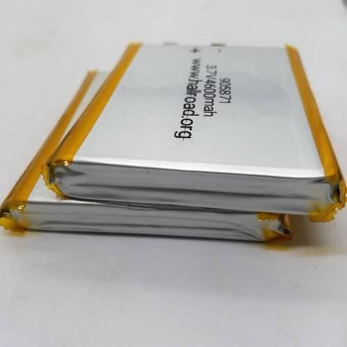 Multipurpose 4600mAh 3.7V Lithium Ion Battery Rechargeable Battery For IOT Robotics And Ev Electric Vehicle - two stacked rectangular silver pouch cells with yellow taped edges and printed specifications.