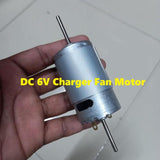 NARROW SHAFT MOTOR 3.17mm Shaft 6V Charger Fans DC Motor DC 6V VOLT Narrow Shaft Copper Magnetic Motor For DC Mini Charger Fans Motors - shown held in a hand, featuring a silver cylindrical body with two protruding metal shafts.