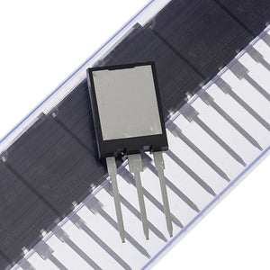 NCE 75TD120 IGBT MOSFET Power Semiconductor - a black three-pin power semiconductor component resting on its clear plastic storage tube.