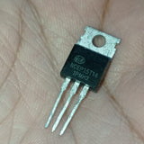 NCEP15T14 MOSFET – 150V, High-Efficiency Power Transistor for DC-DC Converters, Motor Drivers, Arduino Projects - a black three-pin electronic transistor with a metal mounting tab, held in a person's palm.