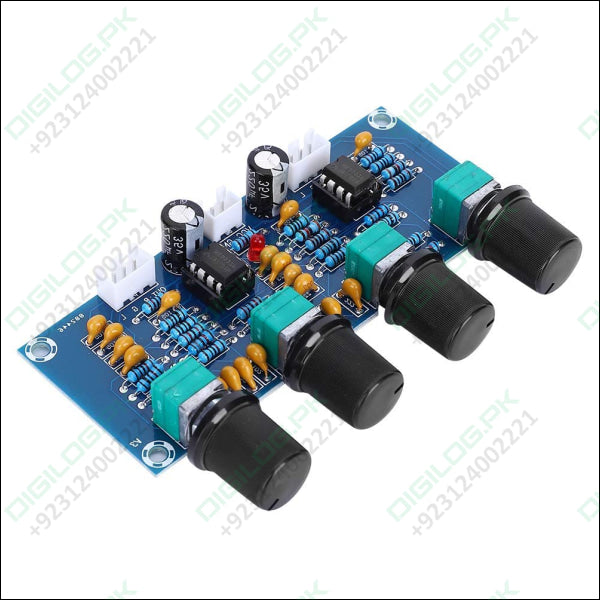 NE5532 4-Way Pre-Amplifier Tone Board – Volume, Treble, Midrange & Bass Control (DC 12V-24V)