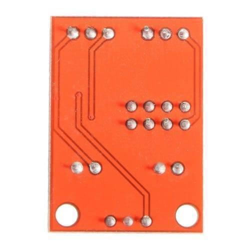 NE555 Pulse Frequency Duty Cycle Adjustable Module Square Wave Signal Generator - the bottom side of the rectangular red printed circuit board.