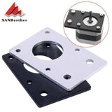 NEMA 17 42mm Stepper Motor Mount Flat Bracket Alloy Plate CNC 3d Printer Parts - a silver and a black rectangular metal plate, with an inset showing one mounted on a motor.