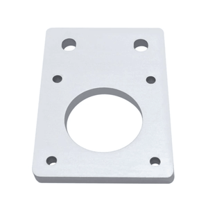 NEMA 17 42mm Stepper Motor Mount Flat Bracket Alloy Plate CNC 3d Printer Parts - a silver, rectangular metal mounting plate with a large center hole and six bolt holes.