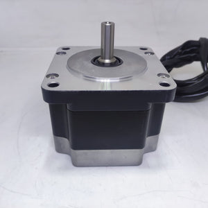NEMA 34 Stepper Motor PK296-02A-A4 | Made In Japan | Digilog.pk - a black and silver square-bodied motor with a central metal shaft and an attached black wiring cable.