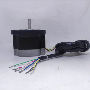 NEMA 34 Stepper Motor PK296-02A-A4 | Made In Japan | Digilog.pk - a black and silver motor with a metal shaft and a multi-coloured wire harness extending from the side.