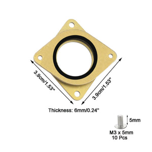 NEMA Stepper Motor Steel And Rubber Vibration Dampers For 3d Printer - a dimensioned diagram of the square metal mount with screws and text labels.