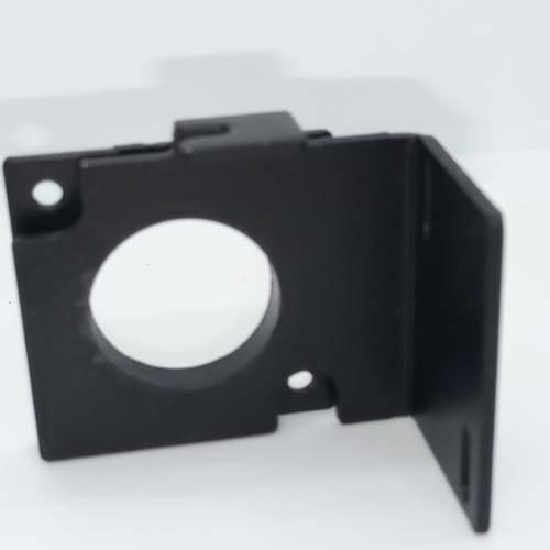 NEMA17 Stepper Motor Bracket l Shaped Steel Mounting Fitting For 3d Printers And CNC Machines - shown as a black, L-shaped metal mounting bracket with a circular center hole.