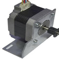 NEMA17 Stepper Motor Mounting Bracket NEMA17 Fitting - a silver metal L-shaped bracket attached to a NEMA17 stepper motor with a black gear pulley.