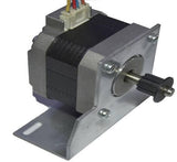 NEMA17 Stepper Motor Mounting Bracket NEMA17 Fitting - a silver metal L-shaped bracket attached to a NEMA17 stepper motor with a black gear pulley.