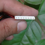 NEMA23 Stepper Motor Connector Flat Pins - a close-up showing a white 10-pin plastic connector housing with multi-colored wires attached.