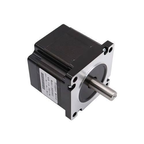 NEMA34 NEMA 34 6nm Torque 75mm Stepper Motor For 3d Printer & CNC - a black square-bodied motor with a silver mounting flange and a protruding cylindrical metal shaft.