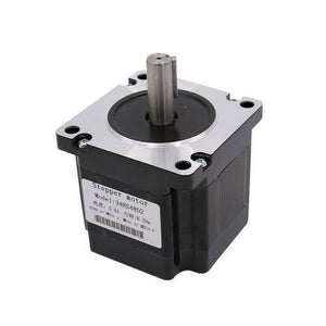 NEMA34 NEMA 34 6nm Torque 75mm Stepper Motor For 3d Printer & CNC - a black and silver square-bodied motor with a single protruding metal drive shaft and a white specification label on the side.