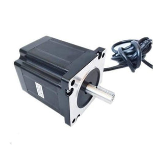 NEMA34 NEMA 34 8nm Torque 100mm Stepper Motor For 3d Printer & CNC - a black square-bodied motor with a silver front mounting plate, a protruding metal shaft, and an attached black power cable.