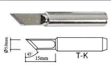 New Soldering Tip 900M T-k Shape k 5mm Aoyue Pt Zhaoxin Wep Repro Hakko - shown as a silver-colored metal soldering iron tip alongside a technical line drawing with dimensions of 5.0mm and 15mm.