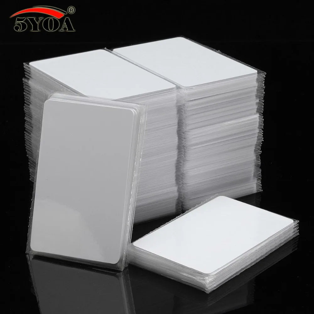 NFC Tag 13.56MHz RFID Card RFID Tag 1k Memory - shown as a large stack and a smaller separate stack of plain white rectangular plastic cards.