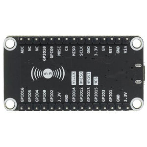 Nodemcu V2.1 ESP8266 Based IOT Development Module - a black rectangular circuit board with labeled pins, a Wi-Fi logo, and a micro-USB port on the side.