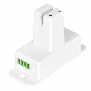 Non Contact Infusion Alarm Liquid Level Sensor Switch Xkc Y27 - a white plastic sensor with a U-shaped top, two indicator lights, and a green terminal block.