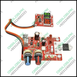 NY-D01 40A Digital Display Spot Welding Controller Ammeter Spot Welders Control Board Price - with a red PCB, two potentiometers, a digital display module, and a black power transistor.