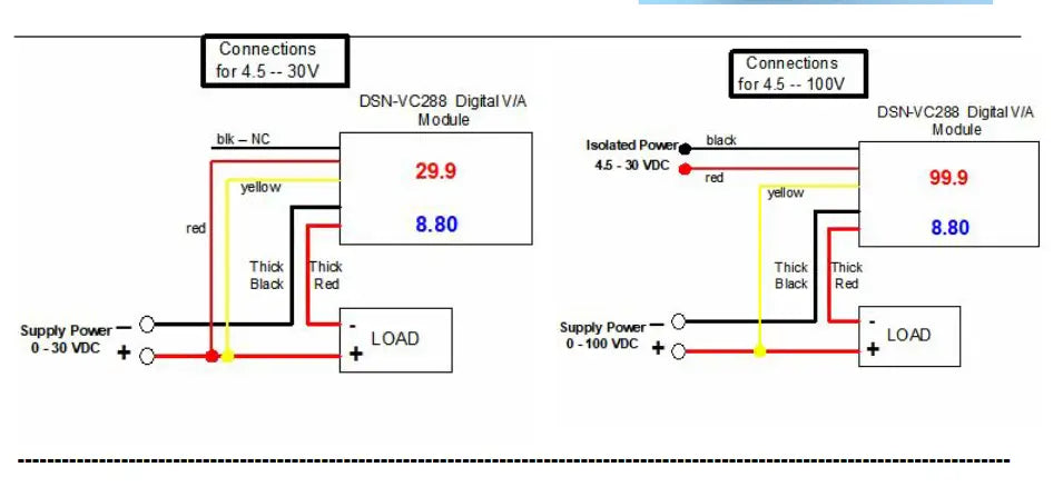 Dsn-vc288 Panel Mount Dc 100v 10a Voltmeter Ammeter