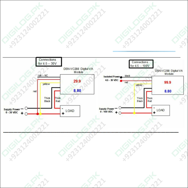 Dsn-vc288 Panel Mount Dc 100v 10a Voltmeter Ammeter