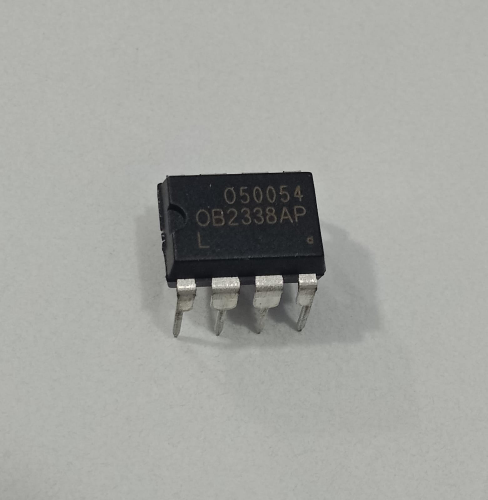 OB2338APL PWM Controller IC - shown as a black, rectangular 8-pin integrated circuit component with white text printed on its top surface.
