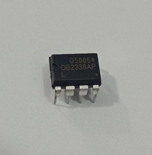 OB2338APL PWM Controller IC - shown as a black, rectangular 8-pin integrated circuit component with white text printed on its top surface.
