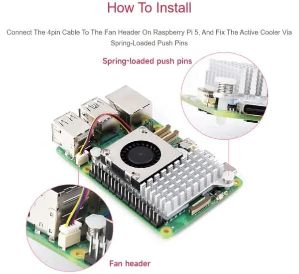 Official Raspberry Pi 5 Active Cooler HEAT SINK in Pakistan