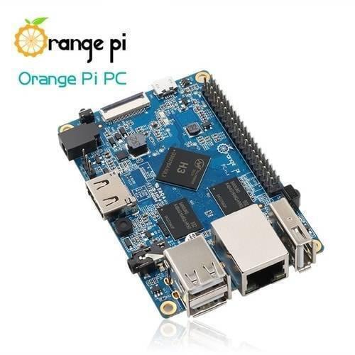 On Demand 1GB RAM Orange Pi Pc H3Quad Core Development Board Module - a blue rectangular circuit board featuring a central H3 processor, USB ports, Ethernet port, and GPIO header pins.
