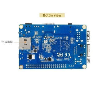 On Demand 1GB RAM Orange Pi Pc H3Quad Core Development Board Module - bottom view of the blue circuit board showing the TF card slot and various electronic components.