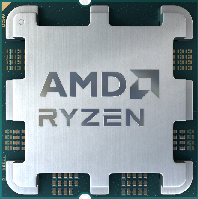 On Demand AMD Ryzen R7 1700 Processor 8 cores and 16 threads - a silver-coloured square CPU with a metallic heat spreader featuring the AMD Ryzen logo and small surface-mounted components.