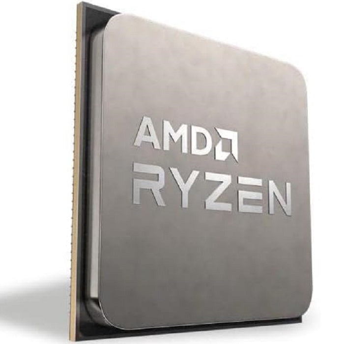 On Demand AMD Ryzen R9 5950X Processor 16 cores and 32 threads CPU for Gaming & Content Creation - a silver-coloured square CPU with rounded corners and the AMD Ryzen logo engraved on the top surface.
