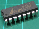 On Demand AP89021 OTP 21 second voice record sound IC - a black 16-pin dual in-line package integrated circuit with APLUS and aP89021 printed on the top surface.