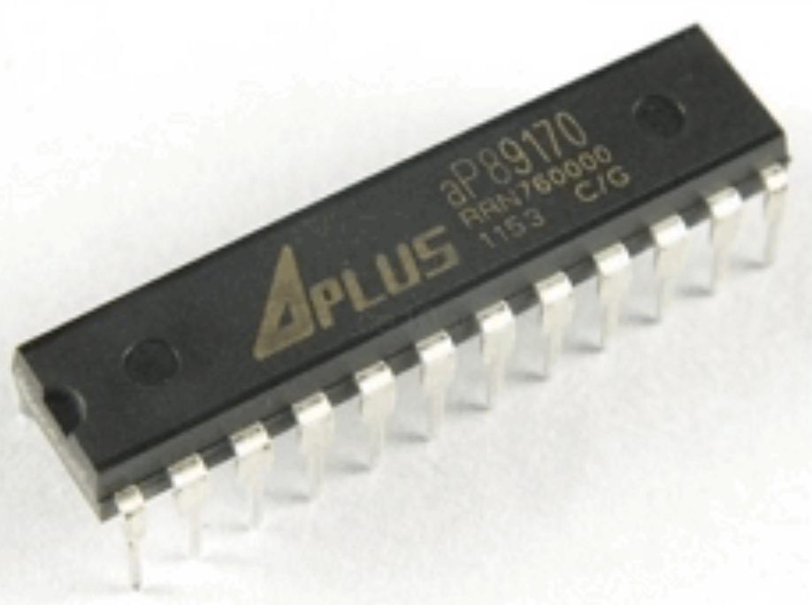 On Demand AP89170 OTP 170 second voice record sound IC - a black rectangular integrated circuit chip with 18 metal pins, showing the APLUS logo and text printed on top.