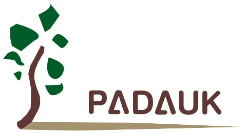 On Demand Cheapest Microcontroller - a stylized brown tree with green leaves next to the word PADAUK in brown text.