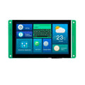 On Demand Dwin 5 Inch HMI TFT Touch Screen LCD Display Touchscreen Module DMG80480C050-03WTR - a green frame and a digital interface with a keyboard, weather icon, and menu buttons.