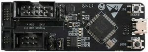 On Demand ESP-Prog Program Downloader Automatic JTAG Debugging Board for ESP8266 ESP32 - a black rectangular circuit board featuring two large pin headers, a micro-USB port, and two push buttons labeled RST and BOOT.