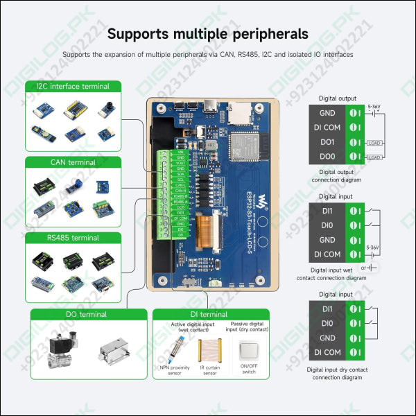On Demand ESP32-S3 5inch Capacitive Touch Display Development Board 5-Point Touch 32-Bit LX7 Dual-Core Processor