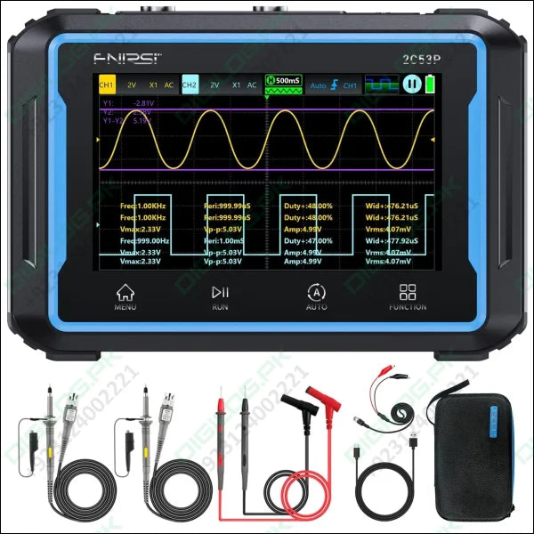 FNIRSI 2C53P 3-IN-1 50MHz Dual Channel Oscilloscope Signal Generator Multimeter (Portable DSO)