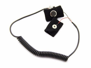 On Demand Grove GSR Sensor - Galvanic Skin Response Sensor - two black fabric finger straps with metal contact buttons connected by a black coiled cable and a white connector.