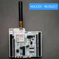 On Demand NUCLEO-WL55JC1 Nucleo-64 Development Board STM32WL55JCI Dual-Core ARM Cortex-M4/M0+ (LoRa & Sub-GHz) - with a black antenna attached, featuring a white PCB, dual pin headers, a metal radio module, and onboard buttons.