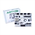 On Demand Product Digilent: Arty A7: Artix-7 FPGA Development Board Arty A7-35T | 410-319 - with white circuit board, Ethernet port, and buttons, displayed in front of its branded white and green product box.