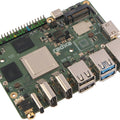 On Demand Radxa ROCK 5B RK3588 Rockchip 8-core CPU SBC, HDMI 8k Output, M.2 M Key Connector with PCIe 3.0, 4/8/16/32GB Option Single Board - a green circuit board with a central processor, RAM chips, USB ports, Ethernet, and HDMI connectors.