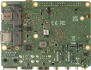 On Demand Radxa ROCK 5B RK3588 Rockchip 8-core CPU SBC, HDMI 8k Output, M.2 M Key Connector with PCIe 3.0, 4/8/16/32GB Option Single Board - a green rectangular circuit board featuring a SIM slot, TF card slot, M.2 connectors, and various electronic chips.